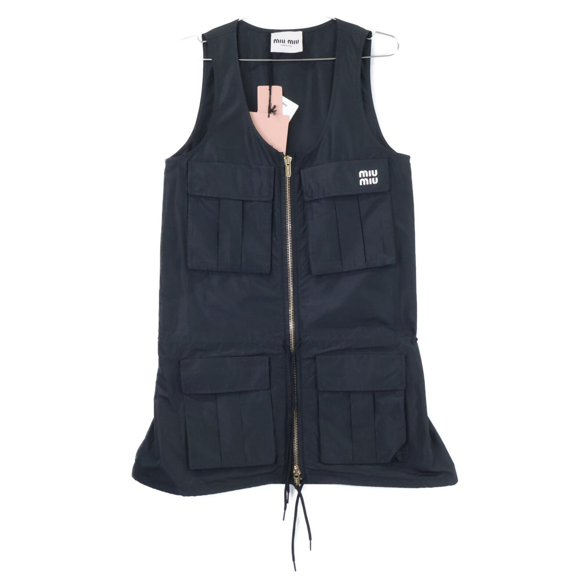 MIUMIU ミュウミュウ 【新品同様/国内正規/23年製】MF5279 Technical Fabric Mini Dress フロントジップ ミニドレス ワンピース