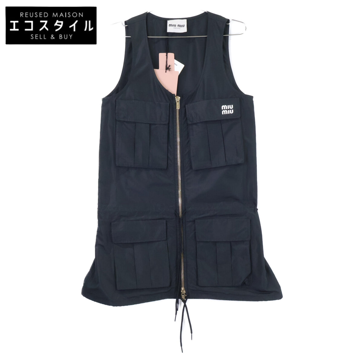 MIUMIU ミュウミュウ 【新品同様/国内正規/23年製】MF5279 Technical Fabric Mini Dress フロントジップ ミニドレス ワンピース