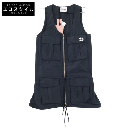 MIUMIU ミュウミュウ 【新品同様/国内正規/23年製】MF5279 Technical Fabric Mini Dress フロントジップ ミニドレス ワンピース