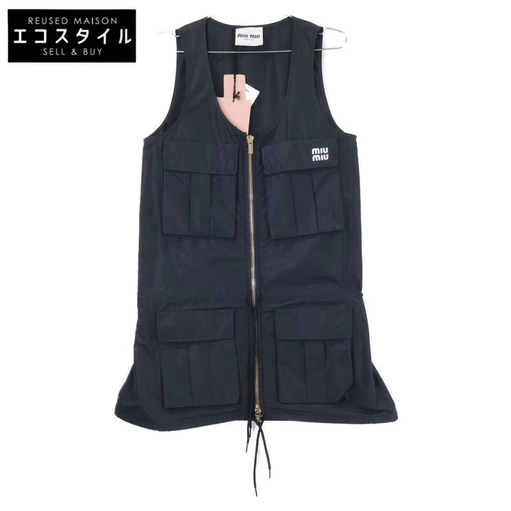 MIUMIU ミュウミュウ 【新品同様/国内正規/23年製】MF5279 Technical Fabric Mini Dress フロントジップ ミニドレス ワンピース