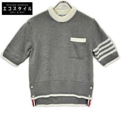 THOM BROWNE トムブラウン FKA372A-Y3017 グレー 4-Bar Short Sleeve Pullover/半袖プルオーバーニット トップス