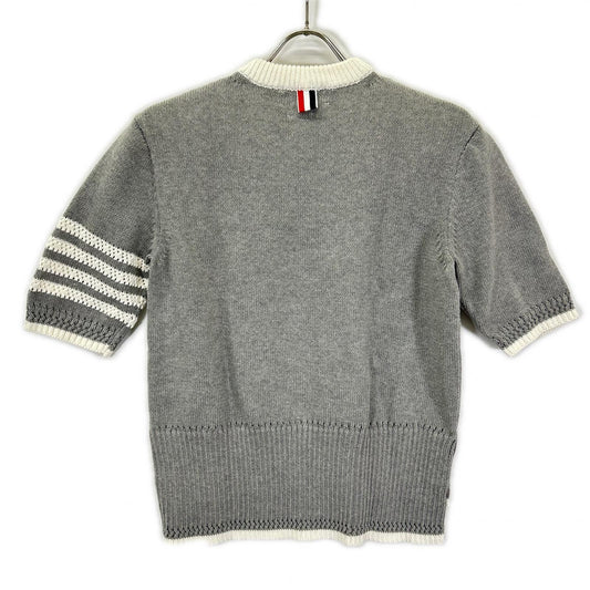 THOM BROWNE トムブラウン FKA372A-Y3017 グレー 4-Bar Short Sleeve Pullover/半袖プルオーバーニット トップス