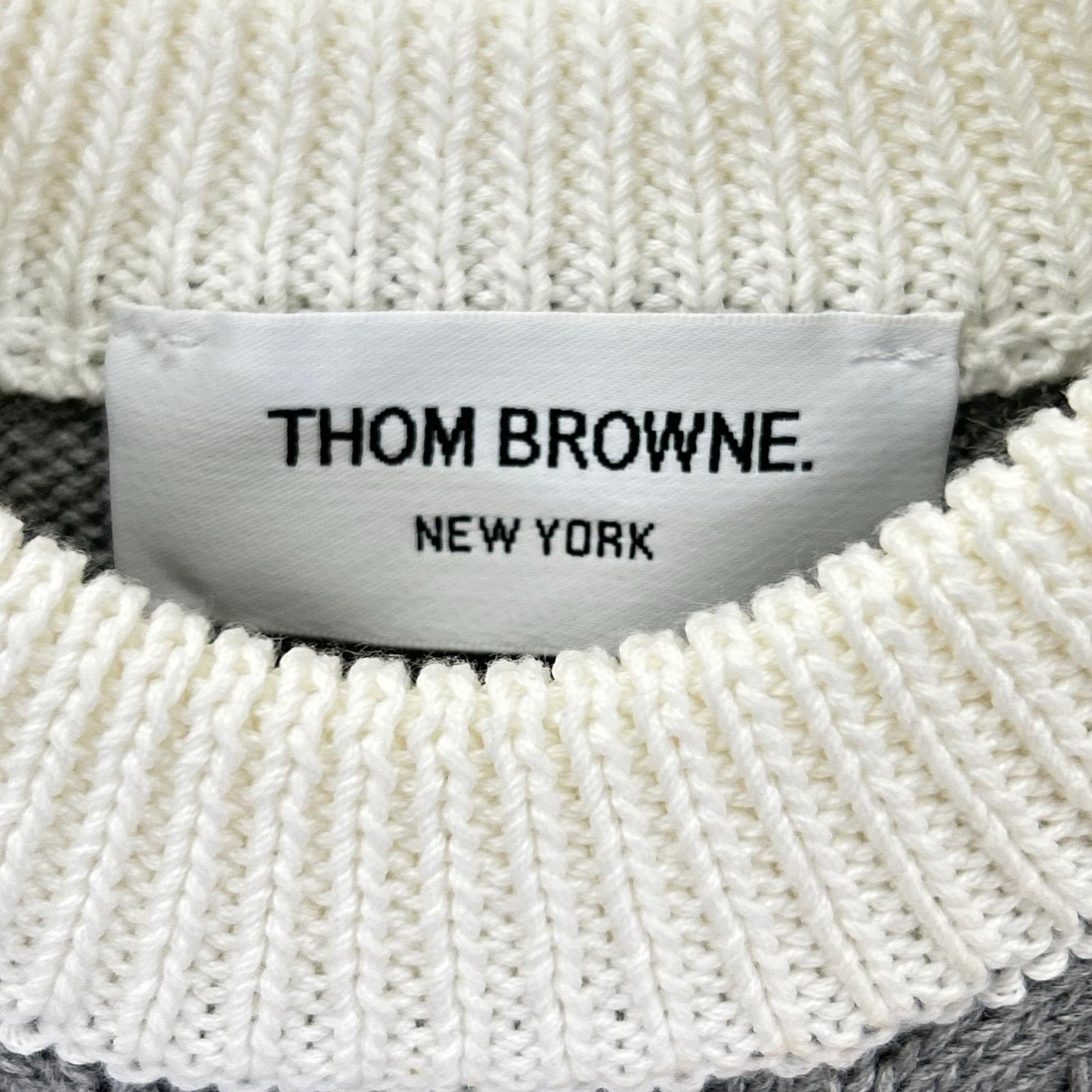 THOM BROWNE トムブラウン FKA372A-Y3017 グレー 4-Bar Short Sleeve Pullover/半袖プルオーバーニット トップス