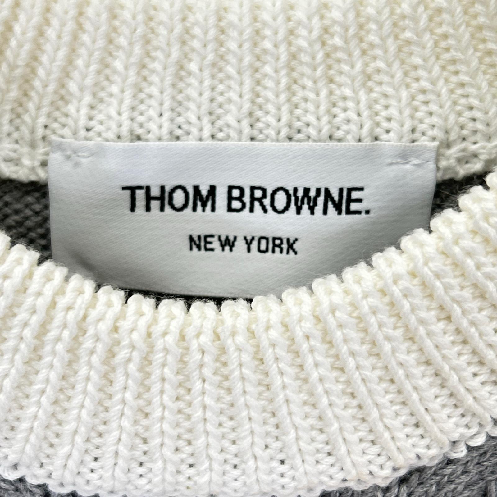 THOM BROWNE トムブラウン FKA372A-Y3017 グレー 4-Bar Short Sleeve Pullover/半袖プルオーバーニット トップス