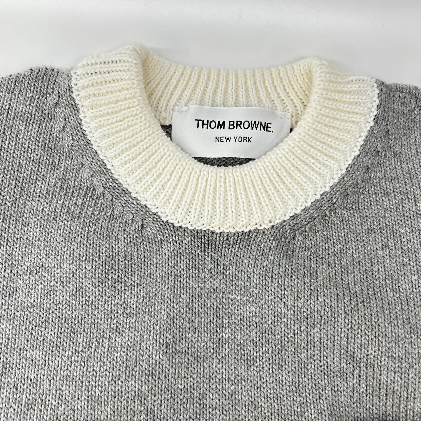 THOM BROWNE トムブラウン FKA372A-Y3017 グレー 4-Bar Short Sleeve Pullover/半袖プルオーバーニット トップス