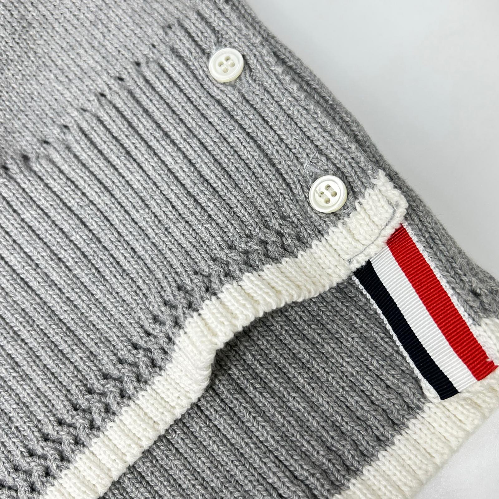 THOM BROWNE トムブラウン FKA372A-Y3017 グレー 4-Bar Short Sleeve Pullover/半袖プルオーバーニット トップス
