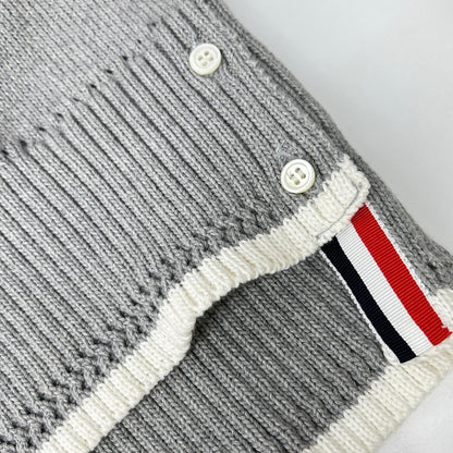 THOM BROWNE トムブラウン FKA372A-Y3017 グレー 4-Bar Short Sleeve Pullover/半袖プルオーバーニット トップス