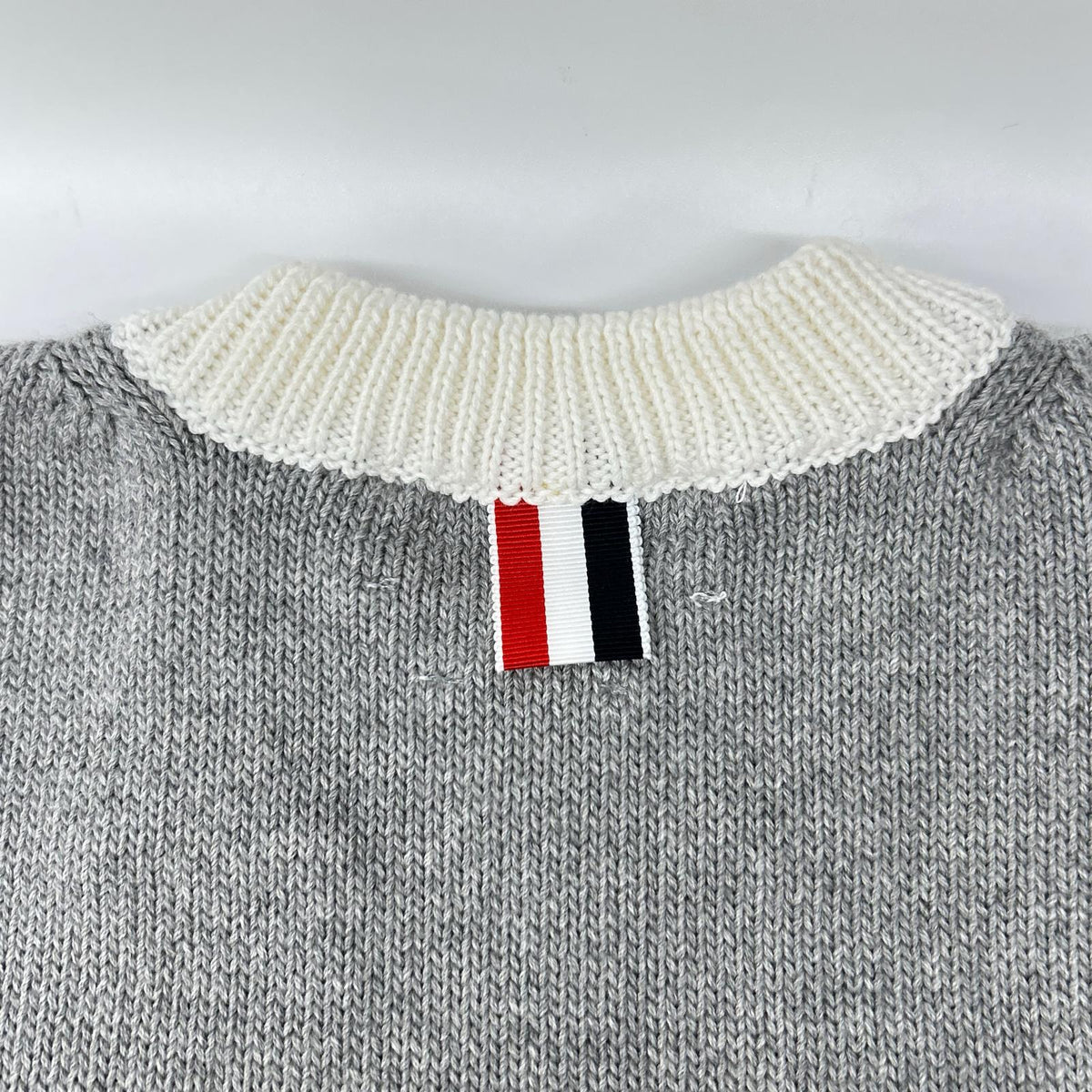 THOM BROWNE トムブラウン FKA372A-Y3017 Gray 4-Bar Short-Sleeve Pullover Knit/ Short-Sleeve Pullover Knit Top