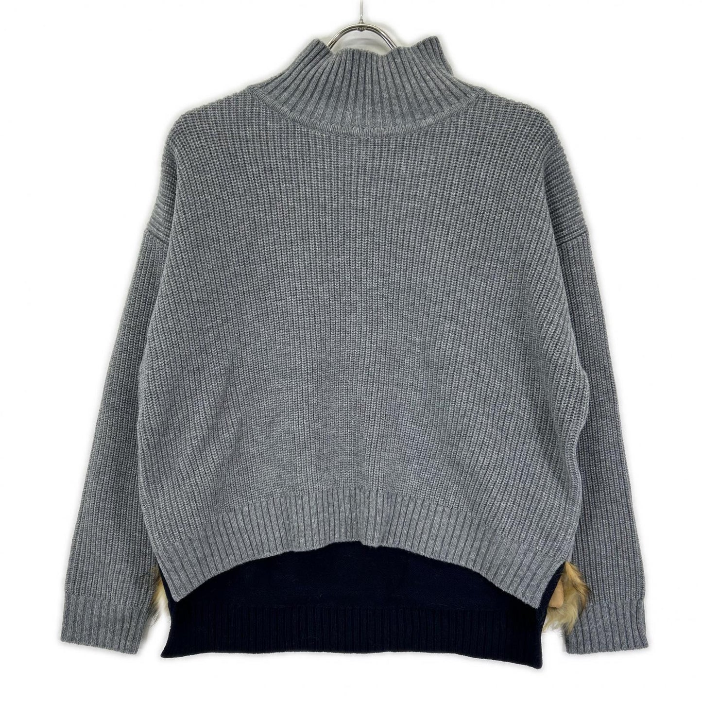 STUMBLY スタンブリー 5355270007 グレー Fur Trim Combi Pullover/ハイネックニット トップス