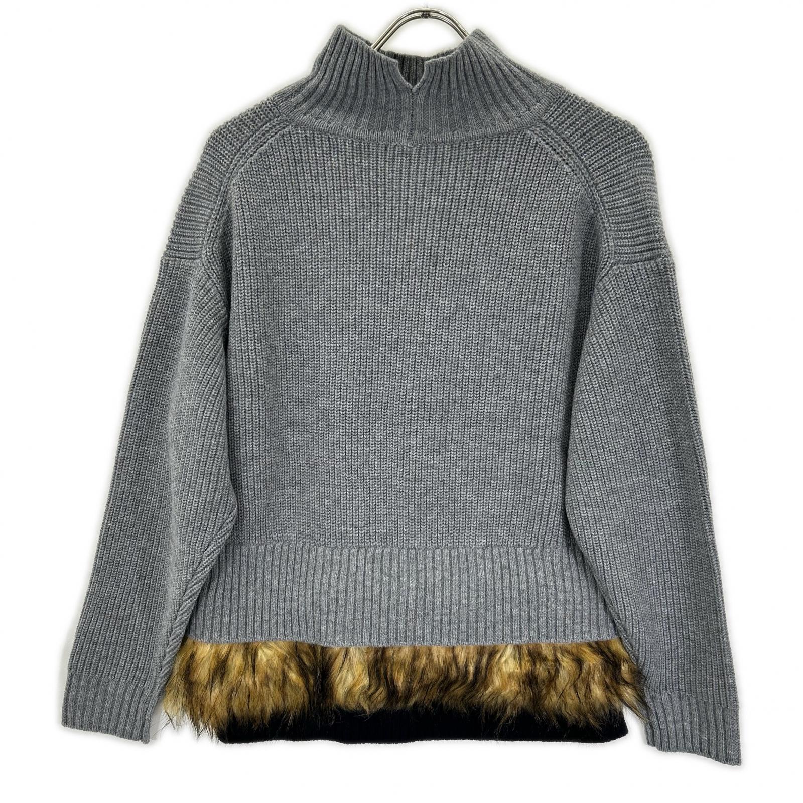 STUMBLY スタンブリー 5355270007 グレー Fur Trim Combi Pullover/ハイネックニット トップス