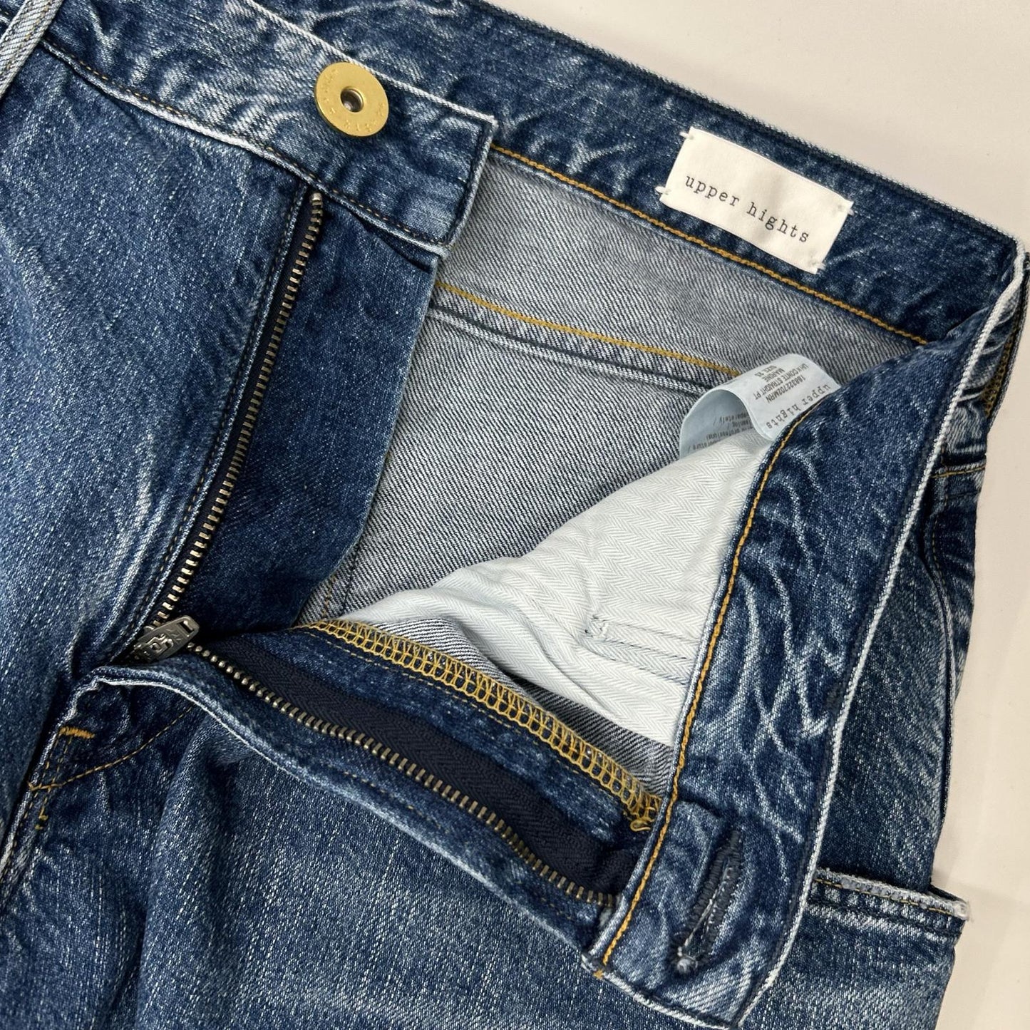upper hights アッパーハイツ 【×CONTE】インディゴ STRAIGHT PT ダメージ加工デニムパンツ ボトムス