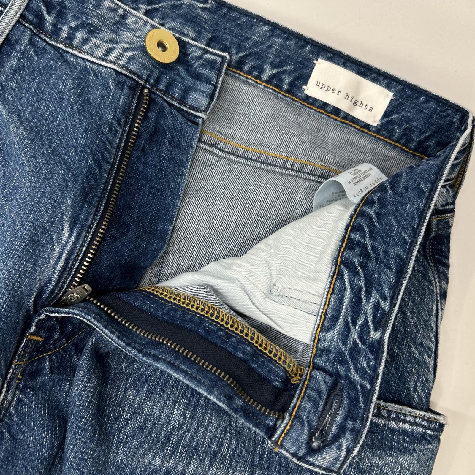 upper hights アッパーハイツ 【×CONTE】インディゴ STRAIGHT PT ダメージ加工デニムパンツ ボトムス