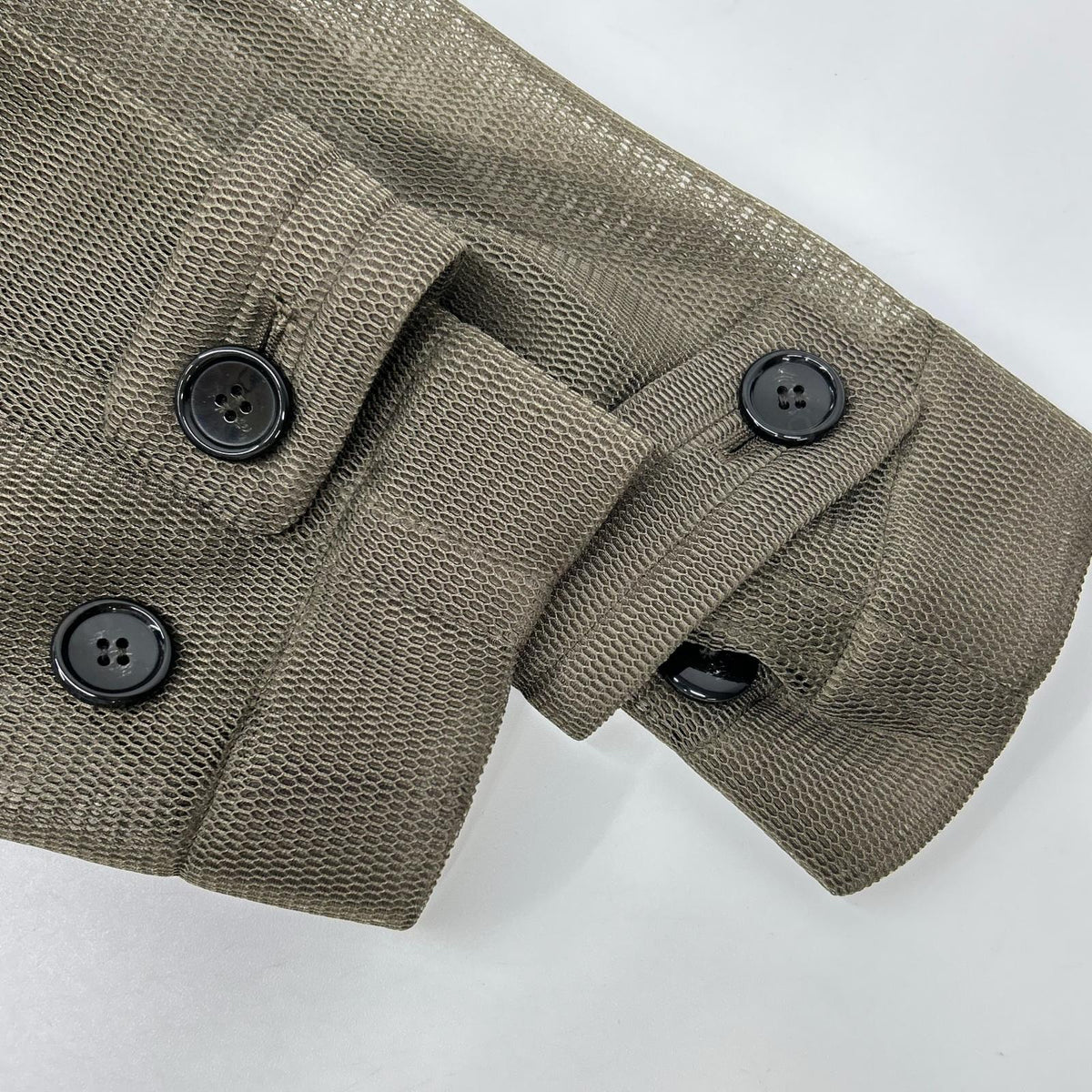 PASSIONE パシオーネ Khaki Mesh Tailored Double-Breasted Six-Button Cropped Biker Jacket Jacket