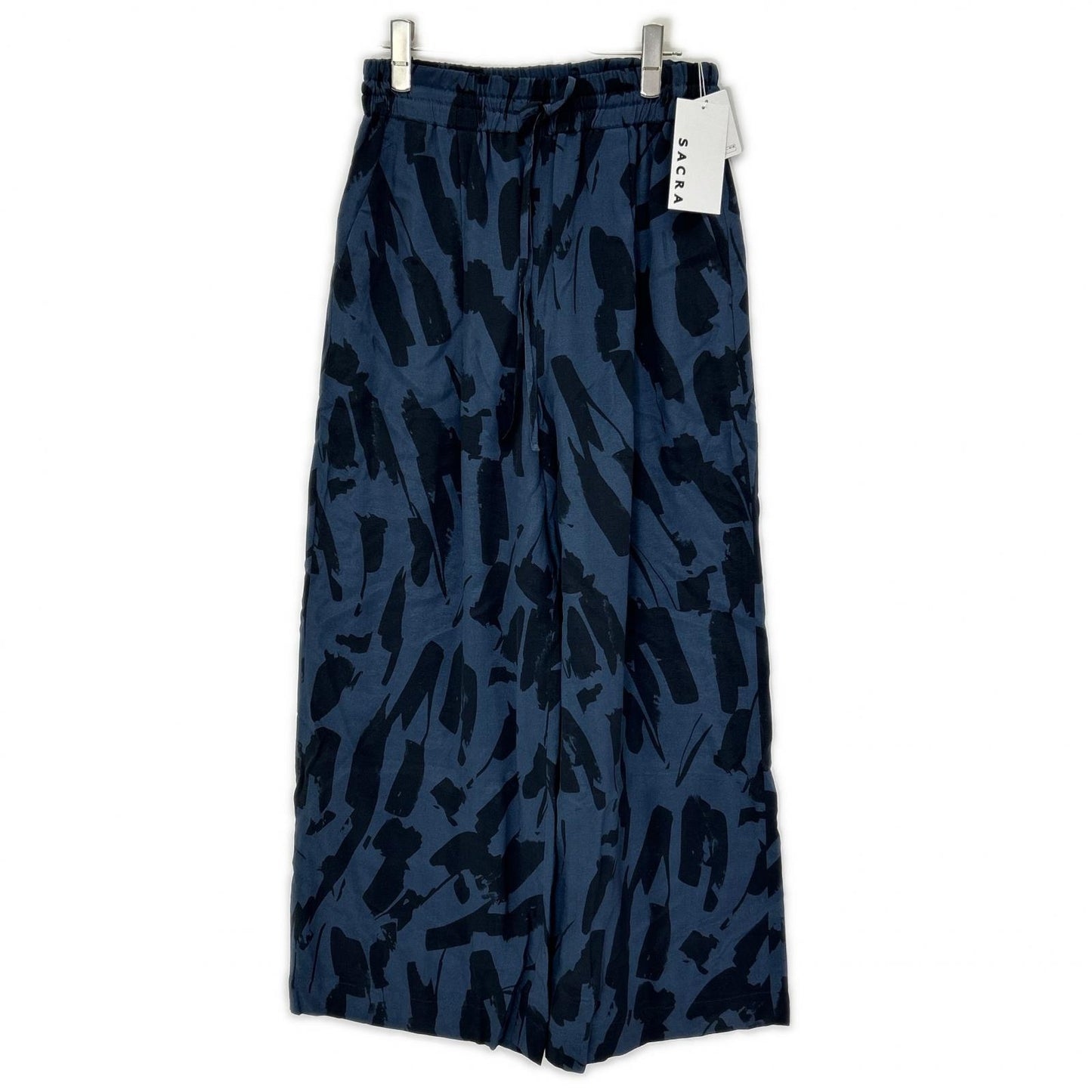 SACRA サクラ 24AW ネイビー ABSTRACT PAINTING PANTS/アブストラクトペインティングパンツ ボトムス