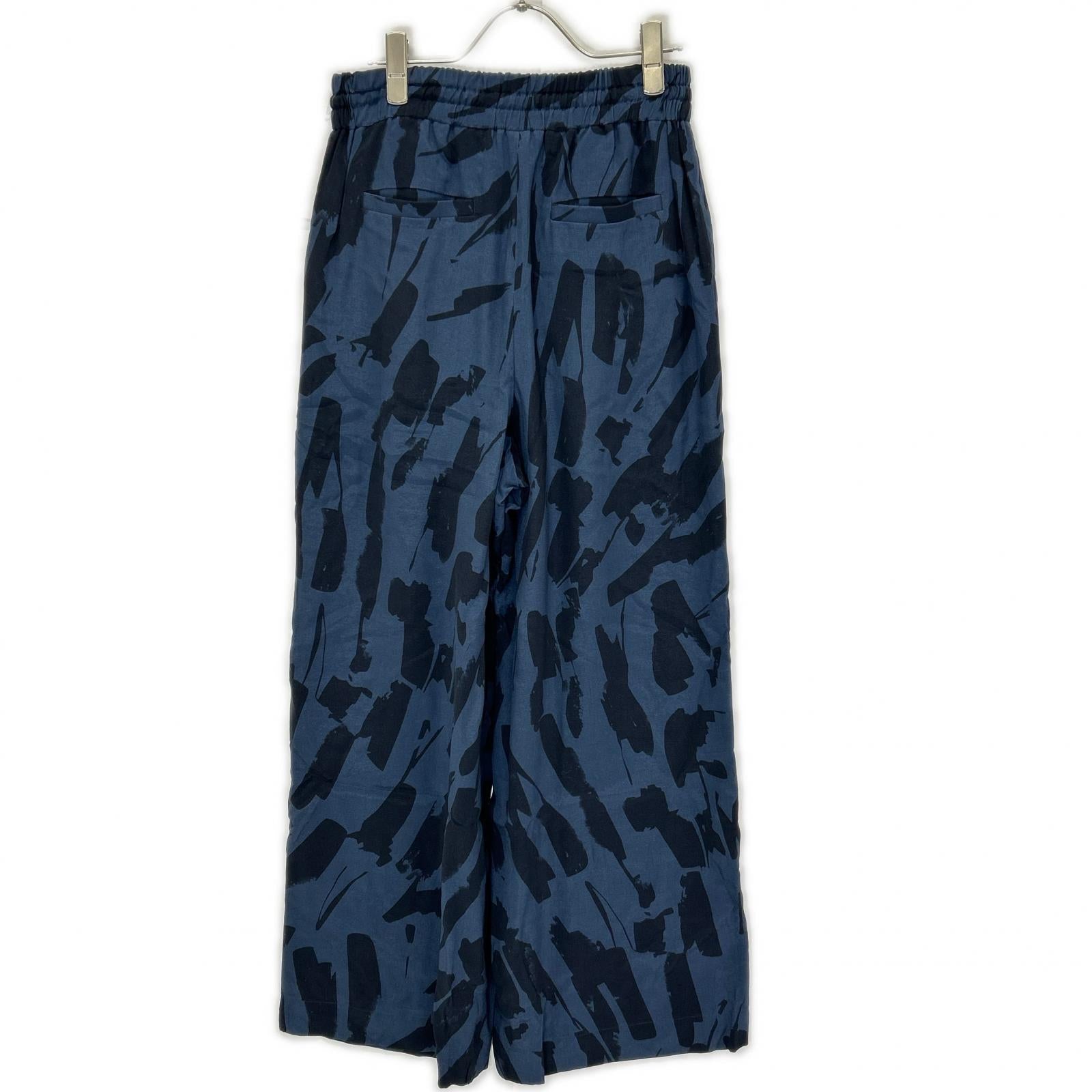 SACRA サクラ 24AW ネイビー ABSTRACT PAINTING PANTS/アブストラクトペインティングパンツ ボトムス