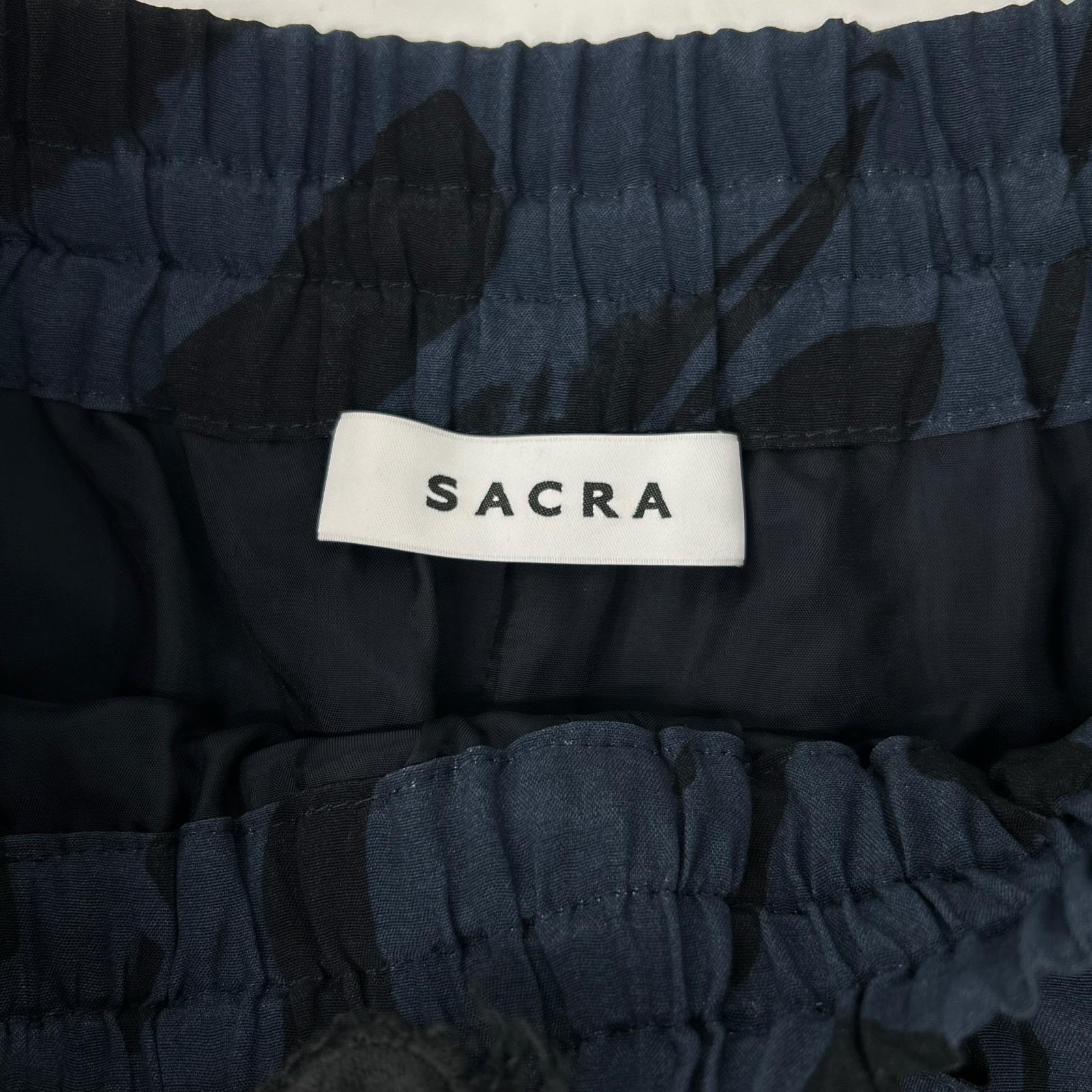 SACRA サクラ 24AW ネイビー ABSTRACT PAINTING PANTS/アブストラクトペインティングパンツ ボトムス