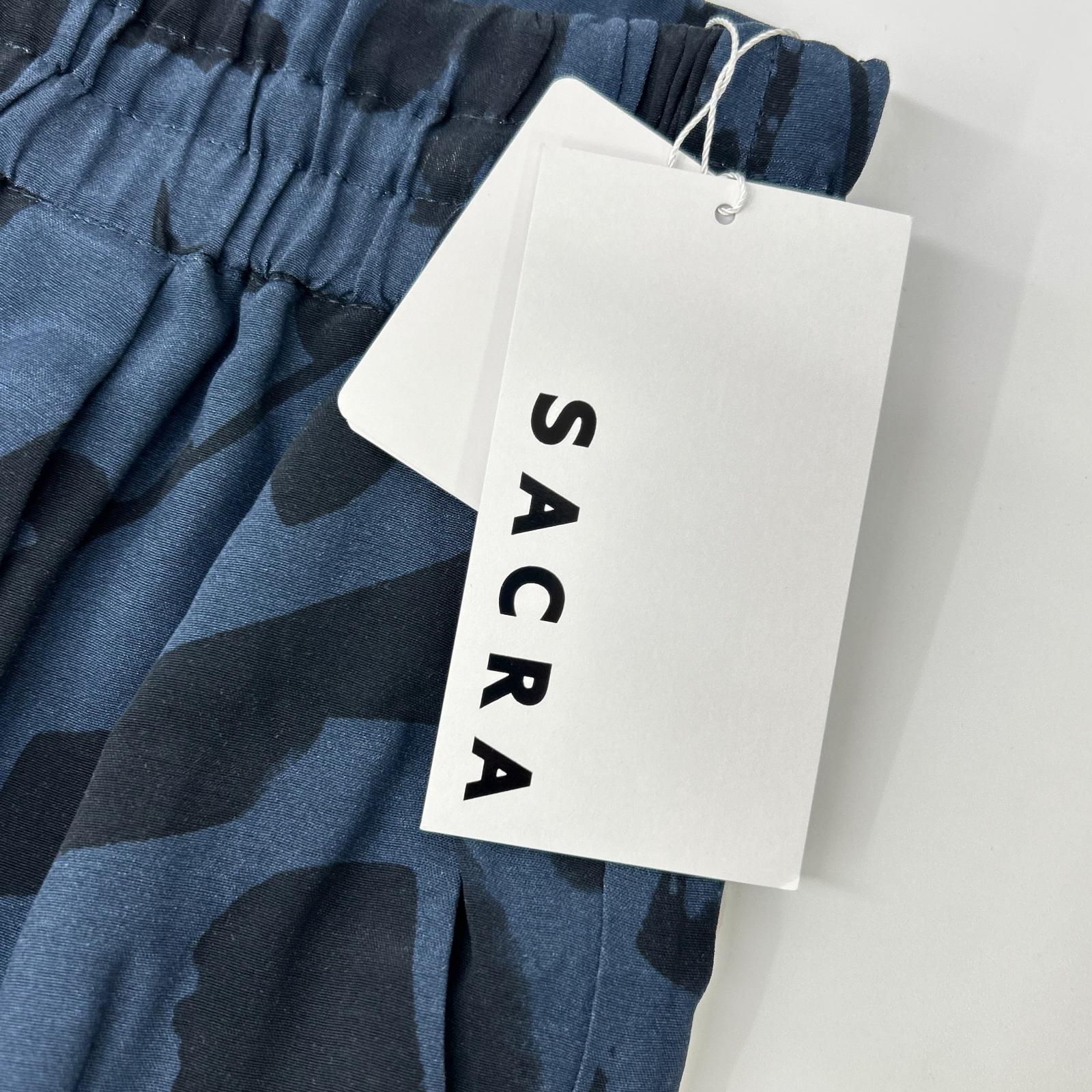 SACRA サクラ 24AW ネイビー ABSTRACT PAINTING PANTS/アブストラクトペインティングパンツ ボトムス