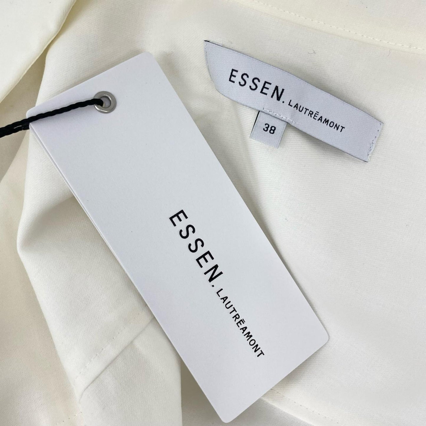 ESSEN.LAUTREAMONT エッセンロートレアモン ホワイト ドローストリングス ボックスシルエット バックロングシャツ トップス