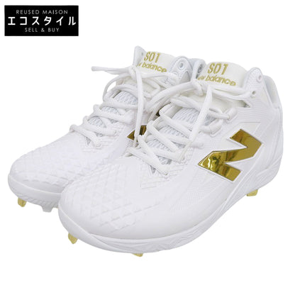 NEW BALANCE ニューバランス 新品同様 大谷翔平モデル FuelCell Ohtani 1 スパイク シューズ メンズ ホワイト×ゴールド 26cm MSHOWT1 シューズ