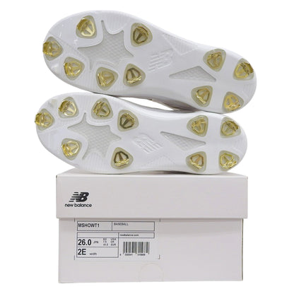 NEW BALANCE ニューバランス 新品同様 大谷翔平モデル FuelCell Ohtani 1 スパイク シューズ メンズ ホワイト×ゴールド 26cm MSHOWT1 シューズ