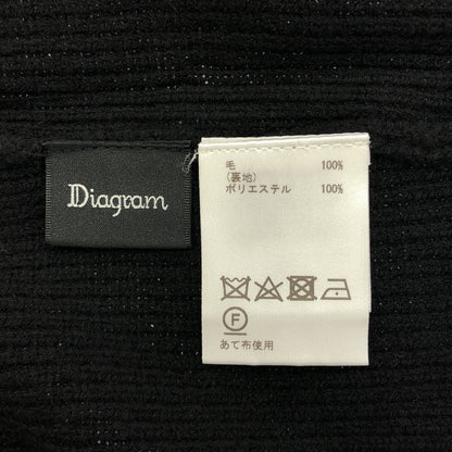 Diagram ダイアグラム 0323423111 ブラック メリノウール バックスリット タイトロングリブニットスカート ボトムス