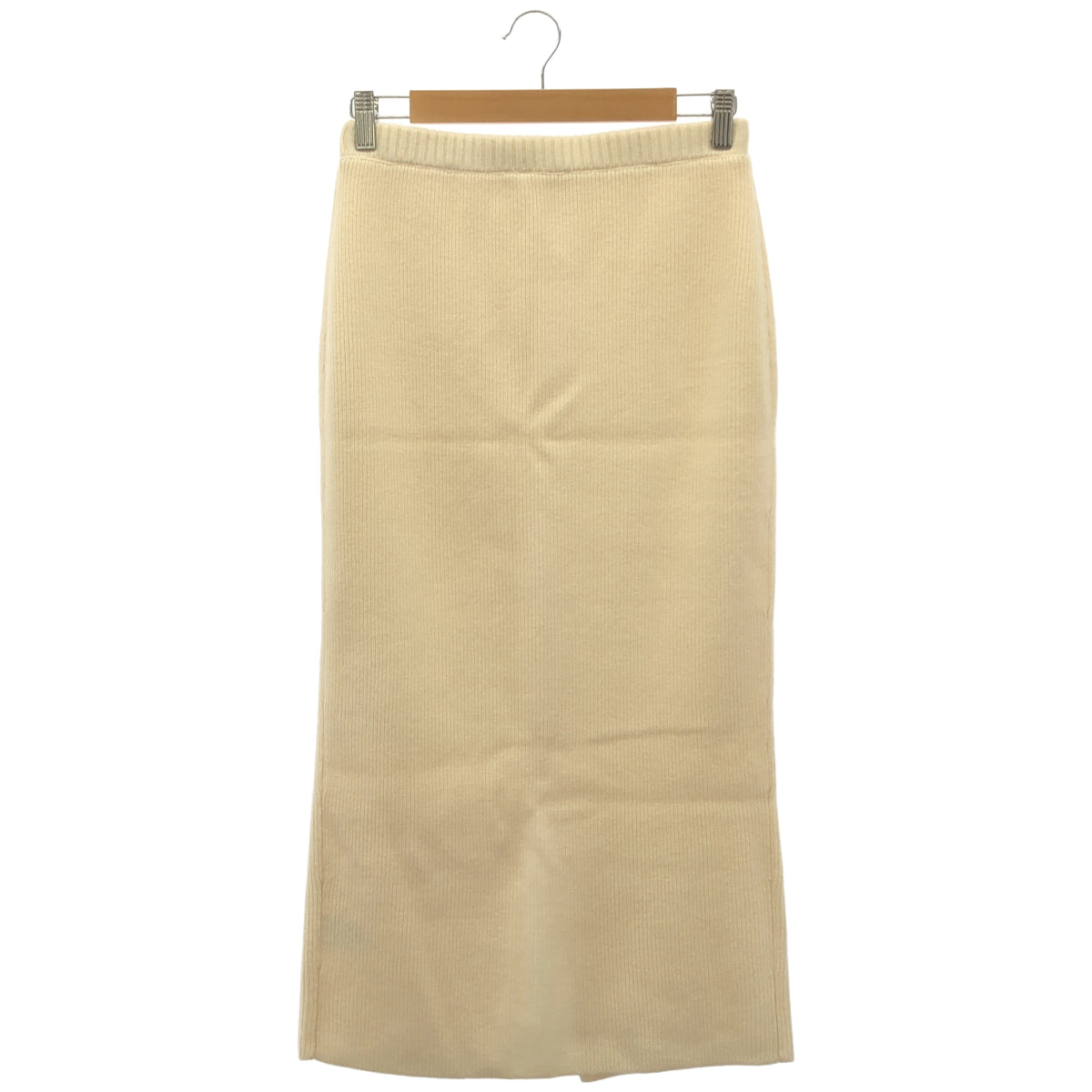 Diagram ダイアグラム 0323423111 ベージュ メリノウール バックスリット タイトロングリブニットスカート ボトムス