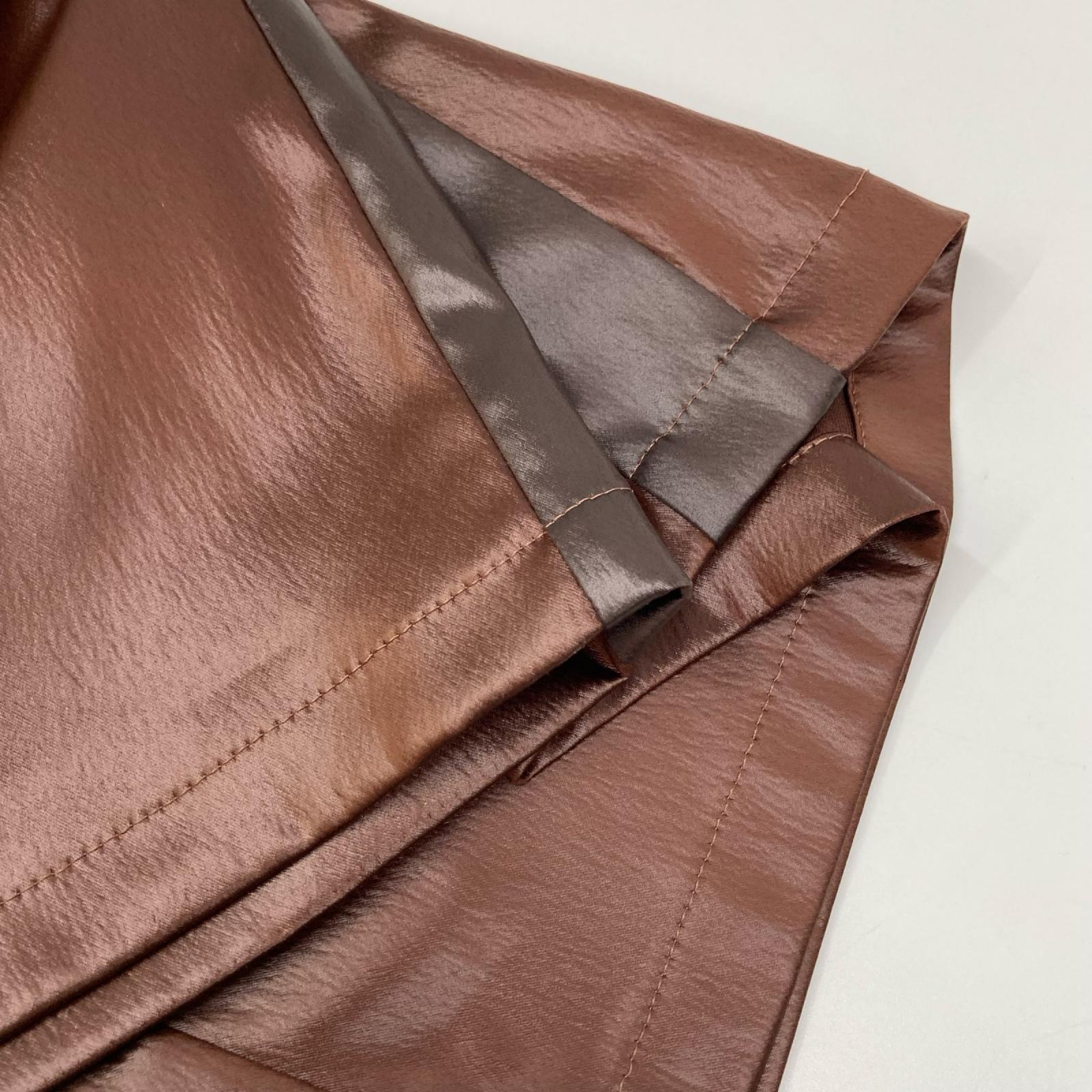 Diagram ダイアグラム 25AW 0325211334 ブラウン コーティングサテン レザーライクイージーワイドパンツ ボトムス