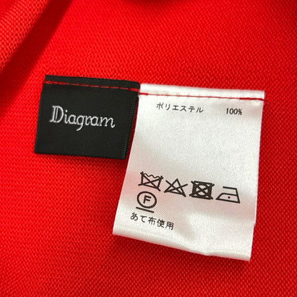 Diagram ダイアグラム 0322333170 レッド ポリエステル フレアシルエット ホールガーメントニットワンピース ワンピース