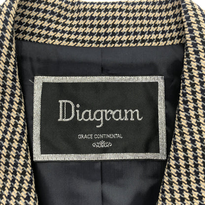 Diagram ダイアグラム 38301302 ベージュ レーヨン混 ハウンドトゥース ダブルブレストテーラードジャケット トップス