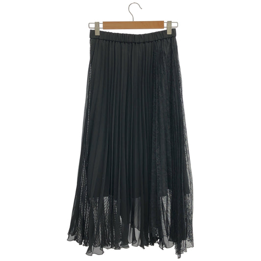 Diagram ダイアグラム 0321221169 ブラック ポリエステル イレギュラーヘムコンビプリーツスカート ボトムス