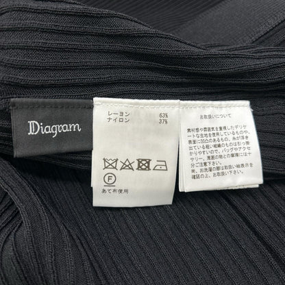 Diagram ダイアグラム 0323343198 ブラック レーヨン混 フレアスリーブ パールボタン ビスチェシャツニットトップ トップス