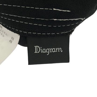 Diagram ダイアグラム 0321311075 ブラック ポリエステル ホワイトステッチ ドロストイージーワイドパンツ ボトムス