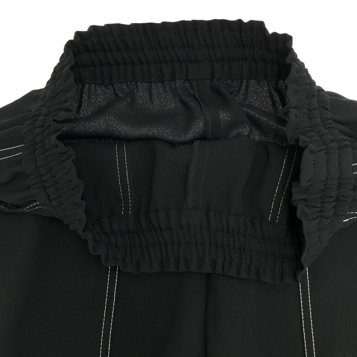 Diagram ダイアグラム 0321311075 ブラック ポリエステル ホワイトステッチ ドロストイージーワイドパンツ ボトムス