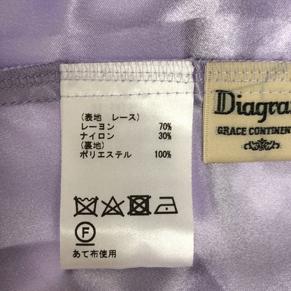 Diagram ダイアグラム 38121179 ライトパープル レーヨン×ナイロン レース刺繍 フレアロングスカート ボトムス