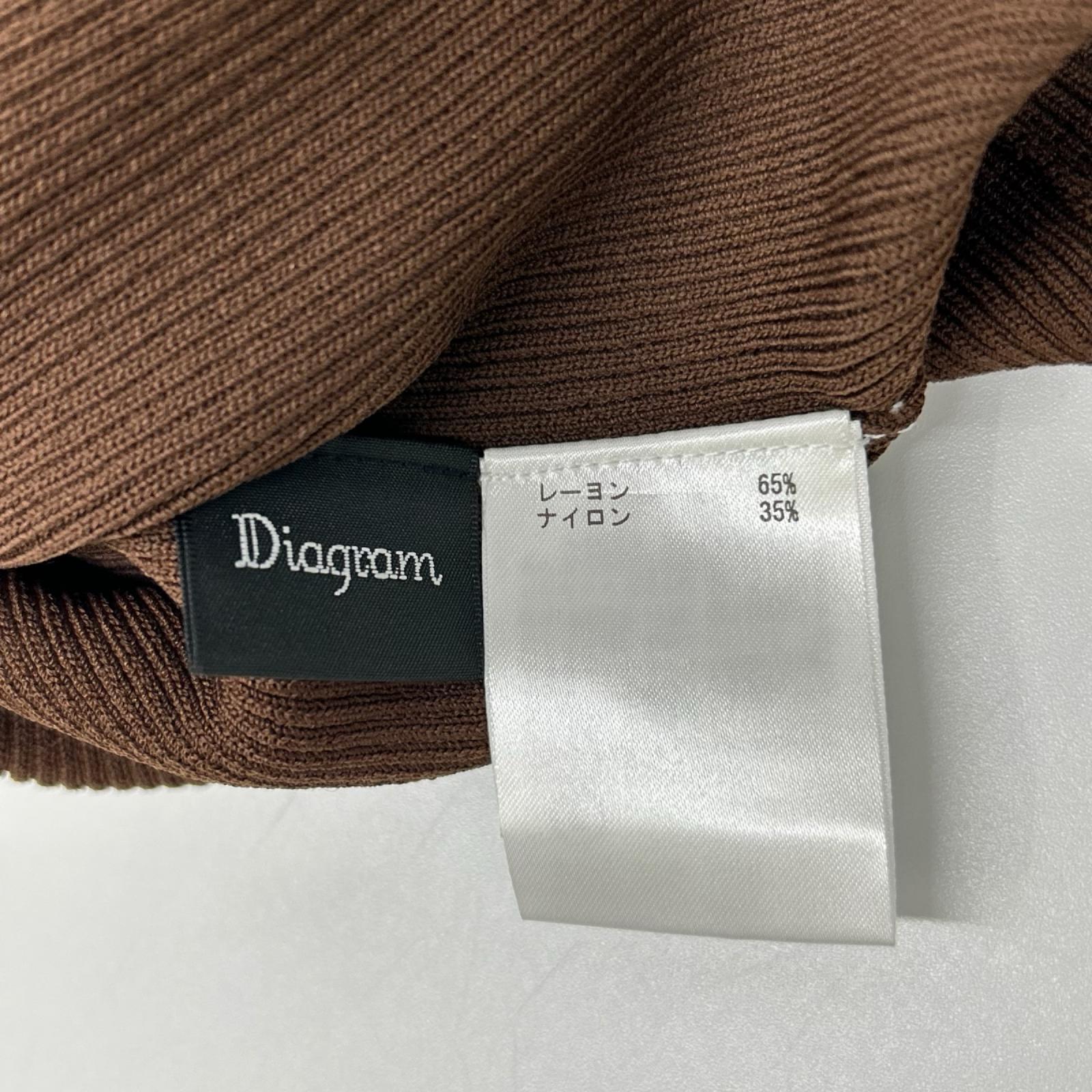 Diagram ダイアグラム 0322339117 ブラウン レーヨン×ナイロン バックパールリブニットカーディガン トップス