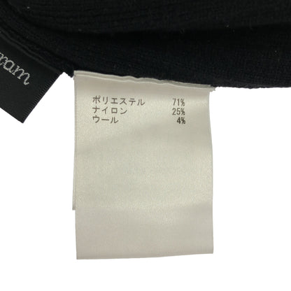 Diagram ダイアグラム 39433073 ブラック ウール混 モックネック ワンショルダーリブニットワンピース トップス