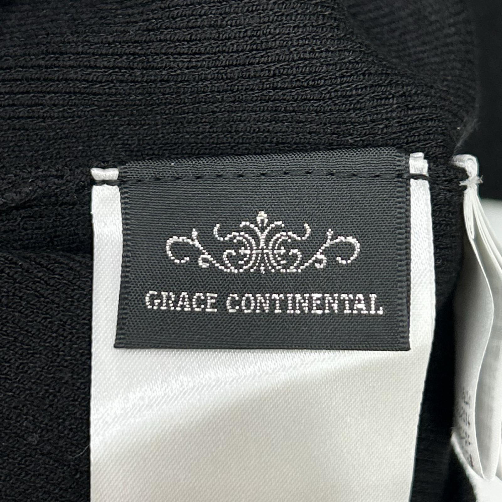 GRACE CONTINENTAL グレースコンチネンタル 0122443276 ブラック×ゴールド ナイロン混 ハートモチーフルーズニットトップ トップス