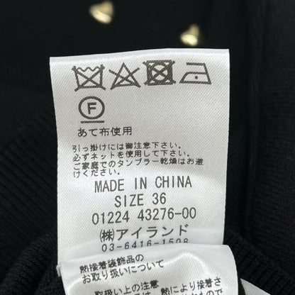 GRACE CONTINENTAL グレースコンチネンタル 0122443276 ブラック×ゴールド ナイロン混 ハートモチーフルーズニットトップ トップス