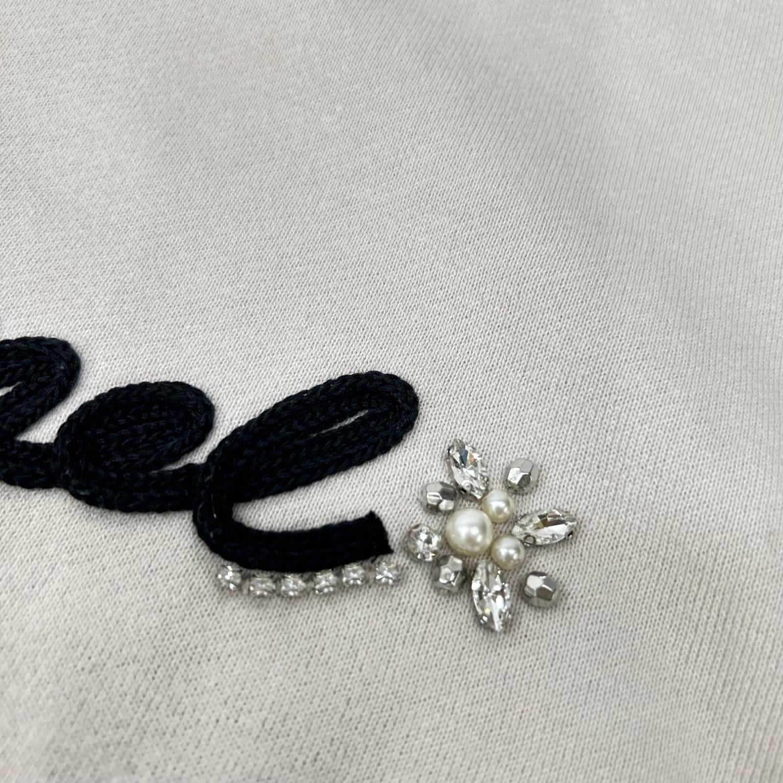 GRACE CONTINENTAL グレースコンチネンタル 0121242057 ベージュ コットン コード刺繍 ビジュースウェットプルオーバー トップス