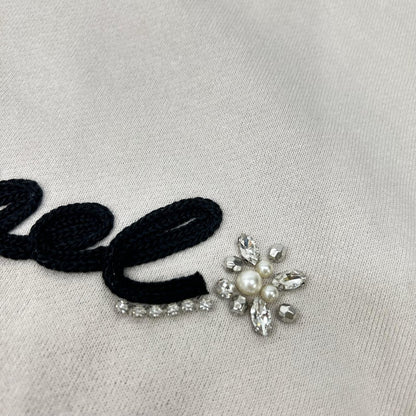 GRACE CONTINENTAL グレースコンチネンタル 0121242057 ベージュ コットン コード刺繍 ビジュースウェットプルオーバー トップス