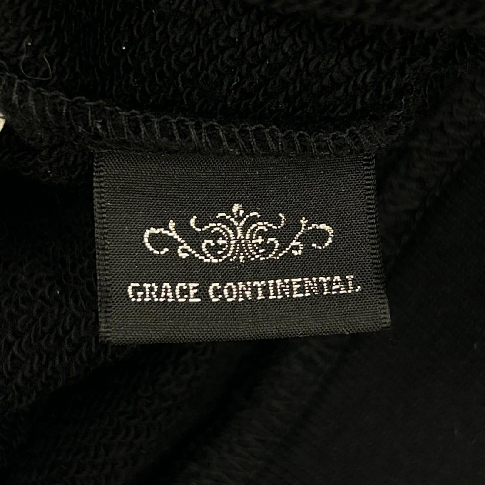GRACE CONTINENTAL グレースコンチネンタル 0120442019 ブラック コットン カットボール×ビジュー ドルマンロゴカットトップ トップス
