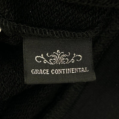 GRACE CONTINENTAL グレースコンチネンタル 0120442019 ブラック コットン カットボール×ビジュー ドルマンロゴカットトップ トップス
