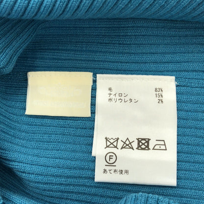 GRACE CONTINENTAL グレースコンチネンタル 0123443069 ブルー ウォッシャブルウール ビジューリブニットトップ トップス