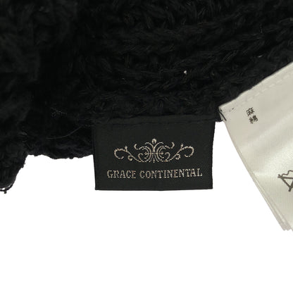 GRACE CONTINENTAL グレースコンチネンタル 0121243025 ブラック リネン×コットン メッシュフリルニットトップ トップス