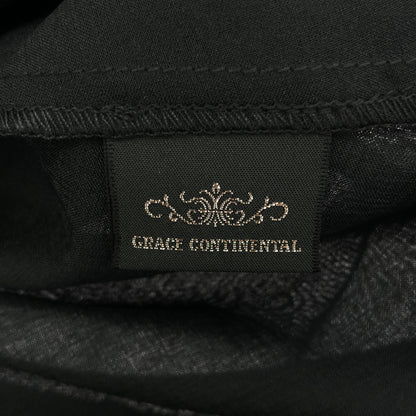 GRACE CONTINENTAL グレースコンチネンタル 19221154 ブラック コットン×シルク レース切替ロングスカート ボトムス