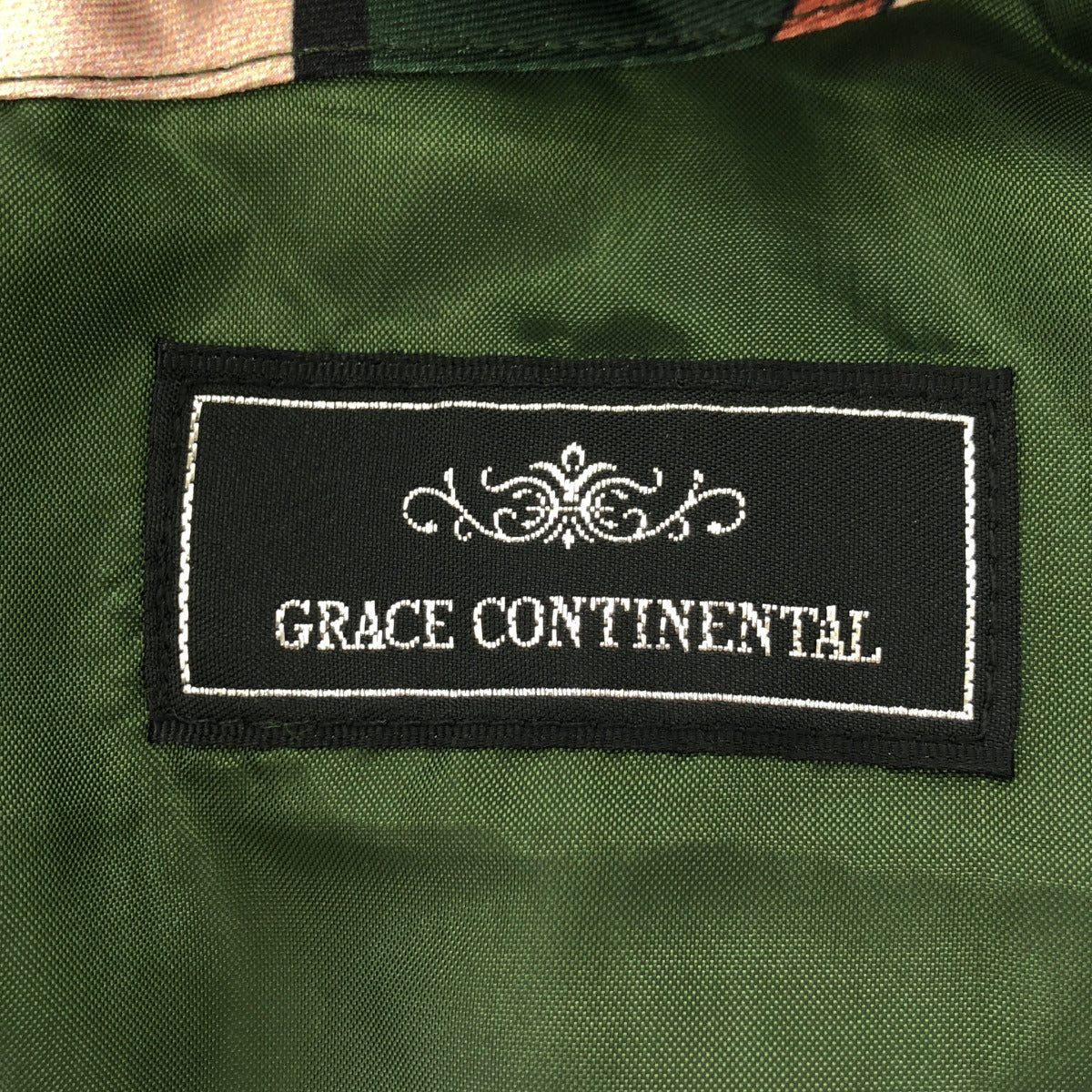 GRACE CONTINENTAL グレースコンチネンタル 0123331128 グリーン ポリエステル ウエストベルト レトロフラワープリント ボウタイワンピース トップス