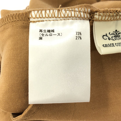 GRACE CONTINENTAL グレースコンチネンタル 0120311314 ベージュ リネン混 ドローストリングクロップドワイドパンツ ボトムス