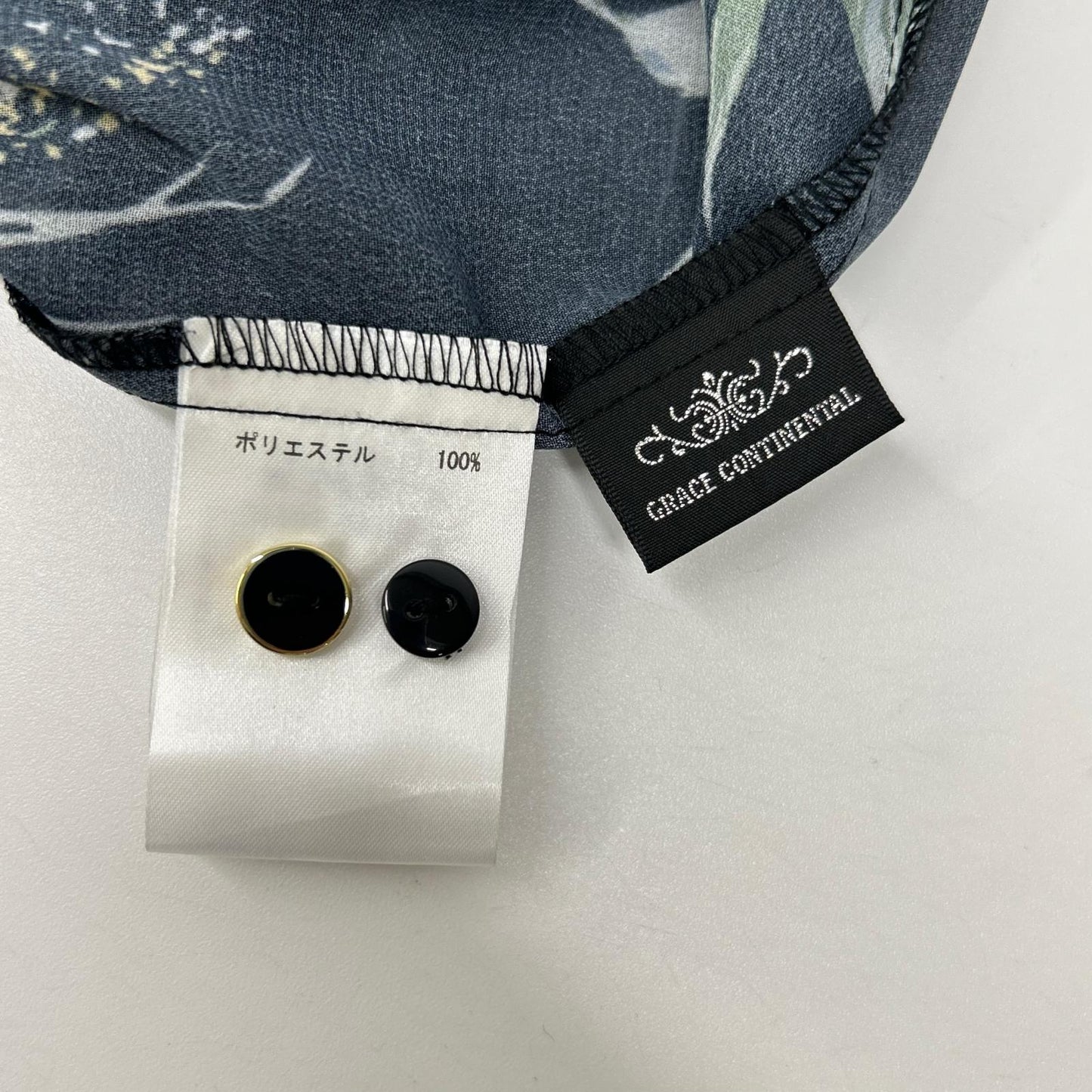 GRACE CONTINENTAL グレースコンチネンタル 0123331165 ブラック ポリエステル プリーツヘム レトロブーケボウタイワンピース ワンピース