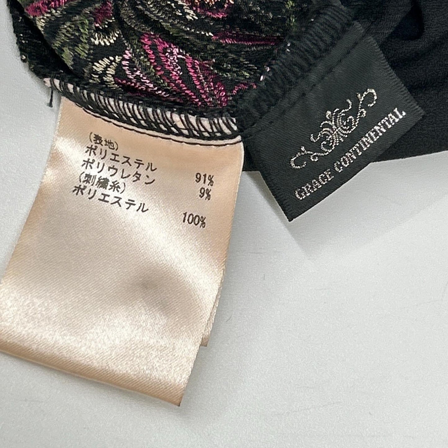 GRACE CONTINENTAL グレースコンチネンタル 0123131402 ブラック ポリエステル フラワー刺繍 イレギュラーヘムワンピース ワンピース