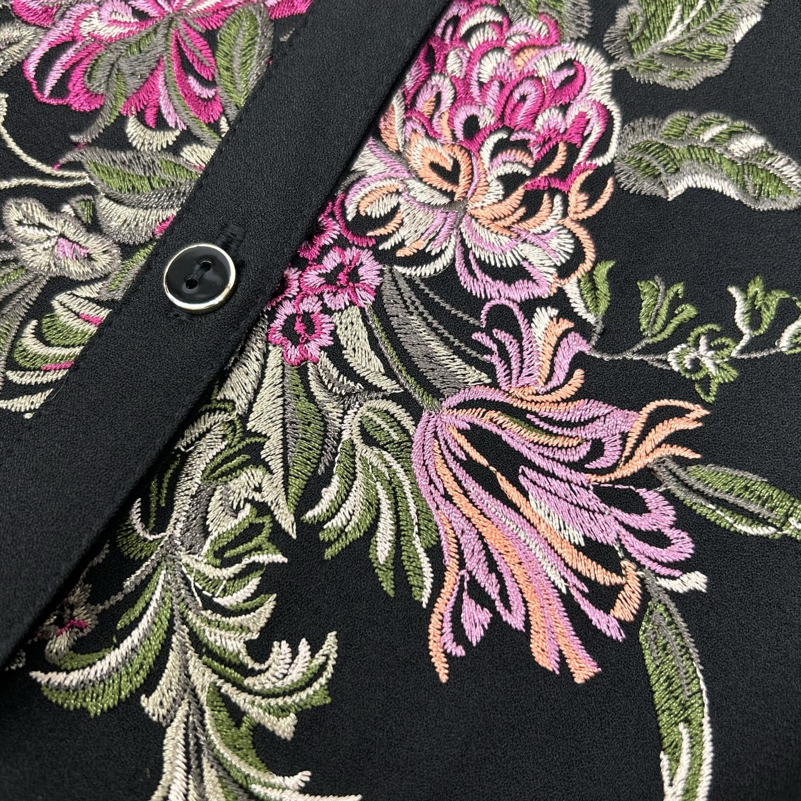 GRACE CONTINENTAL グレースコンチネンタル 0123131402 ブラック ポリエステル フラワー刺繍 イレギュラーヘムワンピース ワンピース